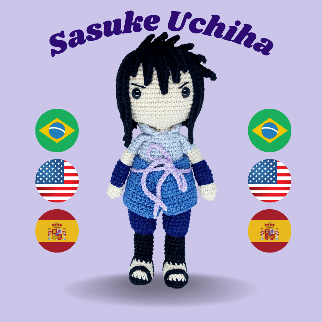 Sasuke Uchiha (Naturo Clássico) - Amigurumi